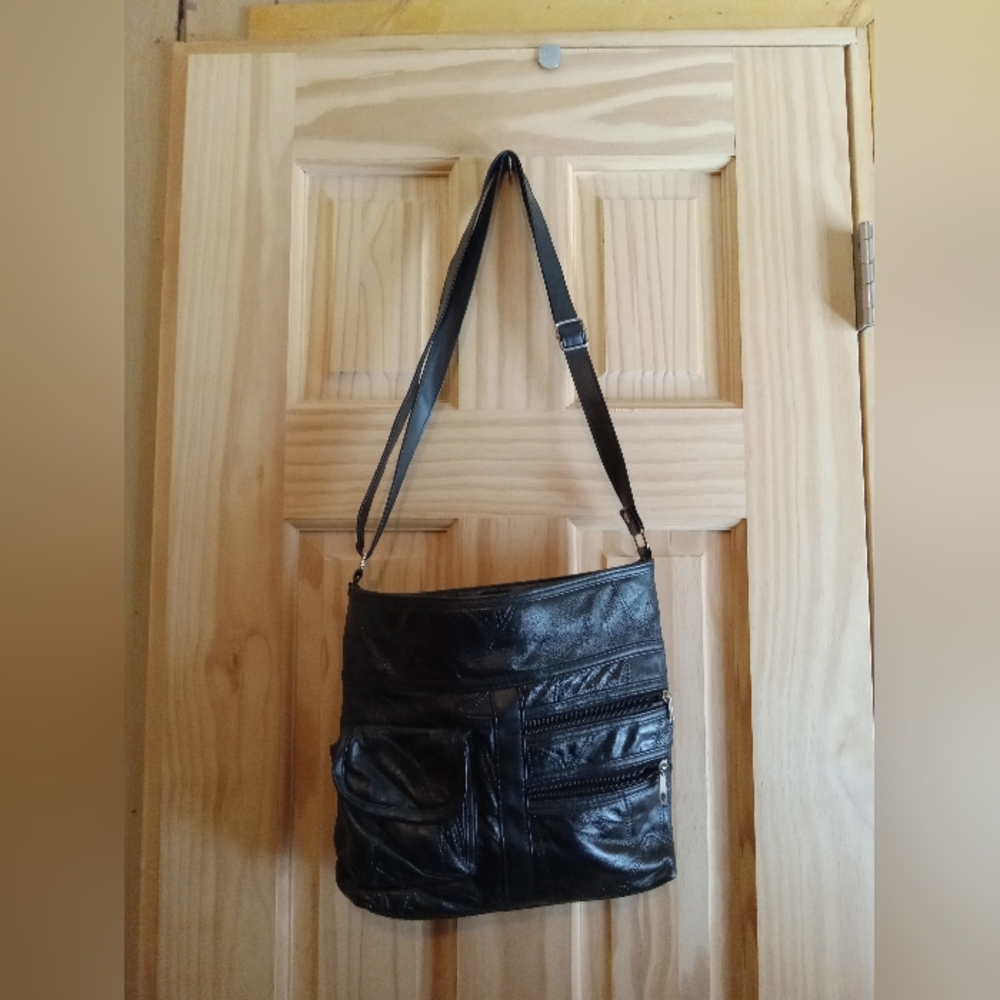 Patch Leather Crossbody Purse